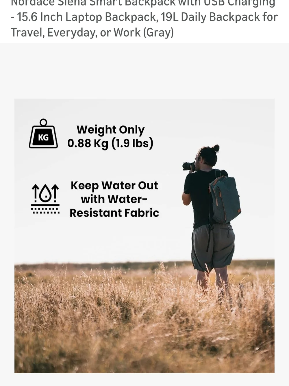 Gray Men's Backpack with Tan Accents - Everyday Carry